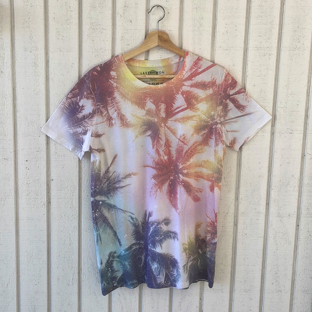 Men’s Medium Multicolor Palm Trees T-Shirt